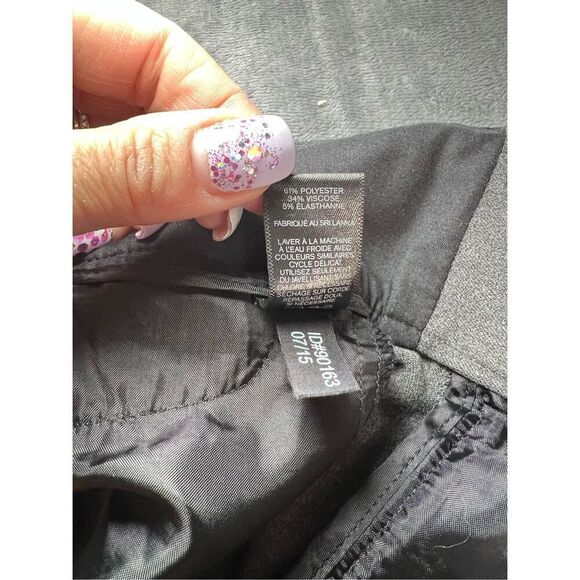 Express Pants Womens Size 4 Charcoal Gray Editor Flare Leg Mid Rise Flat Front - Picture 6 of 10